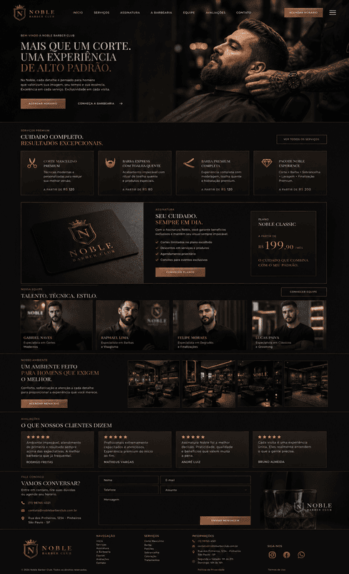 Layout de site Noble, alto padrão