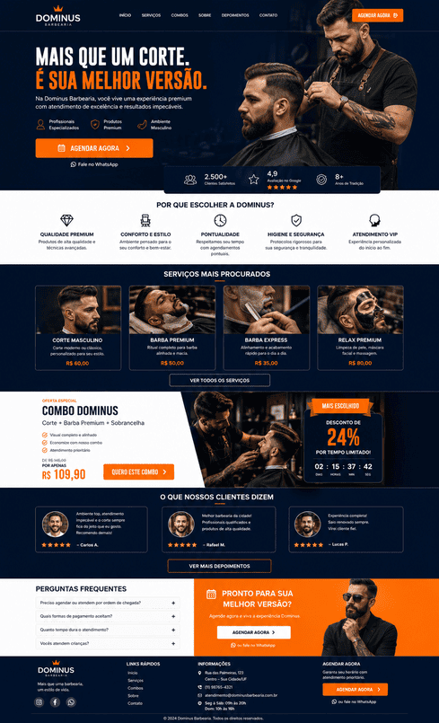 Layout de site Dominus, direto ao ponto
